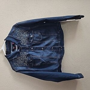 Sz 1x Torrid stretchy bedazzled Jean jacket